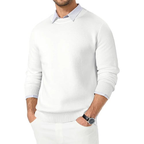 Animal Game Men’s Classic Wool-Blend Knit Sweater, Crew Neck Casual Pullover, Soft Warm Autumn & Winter Streetwear